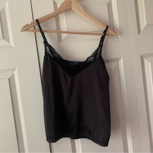 Rachel Roy Black Silk Lace Tank Top